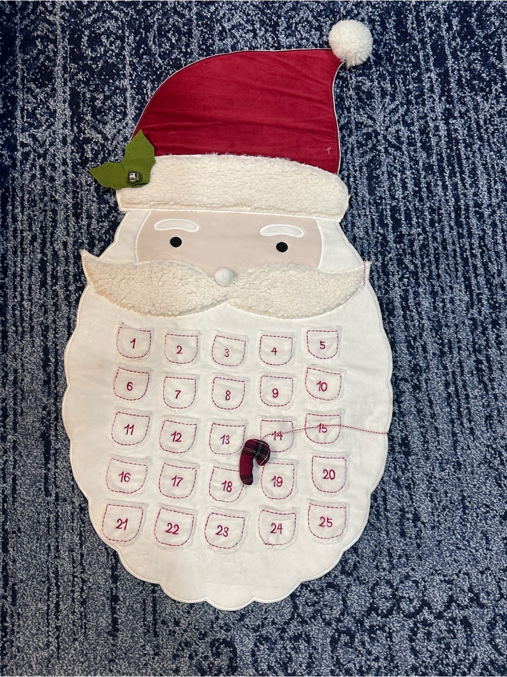 Pottery Barn Kids Advent Christmas Calendar Santa Felt Appliqué Pockets Gifts